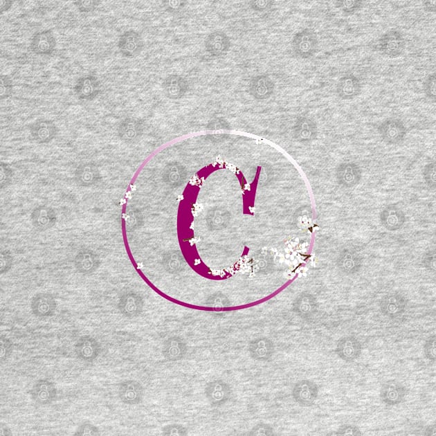 Monogram fairy flowers, letter C by Slownessi